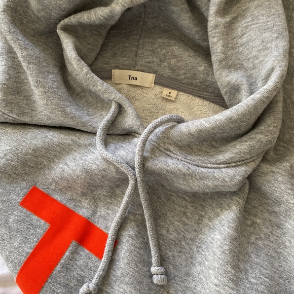 Tna oversize “T” hoodie with front pocket. Grey with Orange T logo. Size Small. - Picture 7 of 7